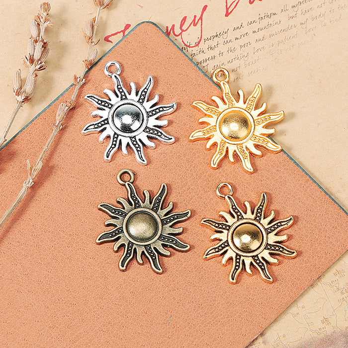 25mm Vintage Sun Alloy Charm Pendant