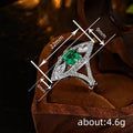 Green Square Stone Crystal Star Ring Polished Jewelry Accessory view 4