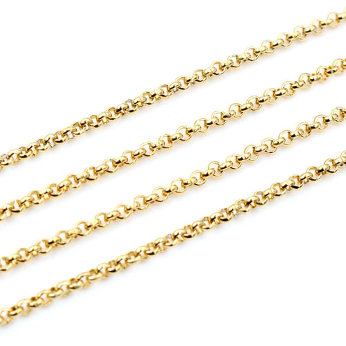 Round Link Stainless Steel Jewelry Chain in Six Options, close view of the finish and front surface