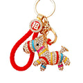 Jeweled Double Zebra Keychains in Five Colors with Braided Loops view 5