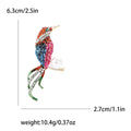 Enamel Bird Brooch With Pearl Rhinestones Pink Or Green view 6