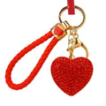 Jeweled Heart Keychains in Seven Color and Braided Loop Pairings view 5