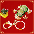 Jeweled Coin Frog Keychains with Fortune Cord and Loose Loop Options view 5