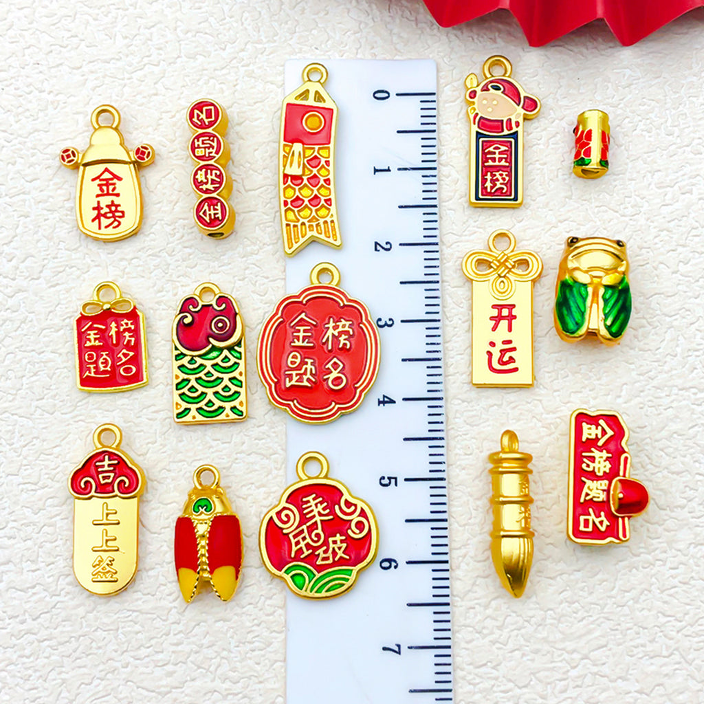 Gold Tone Zinc Alloy Scholar Hat Charm Pendant for DIY Bracelet Hair Tie Jewelry