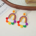 Beaded Novelty Drop Earrings Bunny Rainbow Heart Birthday view 4