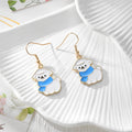 Gold Tone Scarf-Wearing Polar Bear and Alpaca Drop Earrings view 2