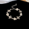 Branch Leaf Crystal Flower Necklace Earrings Bracelet Pieces view 2