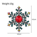 Aqua Silver Tone Snowflake Crystal Metal Brooch Pin view 2