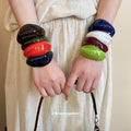 Acrylic Irregular Open Cuff Bangle Bracelet 4 Colors view 3
