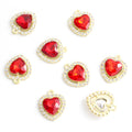 Crystal-Accented White Gold Heart Alloy Charms in 24 Styles view 9