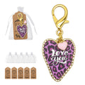 Purple Leopard Love You Heart Lobster Clasp Keychain view 1