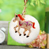 Purple-Horse White-Pompom