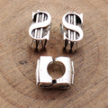 Dollar Sign Shaped Large Hole Metal Bead Metal Jewelry Making Component view 2