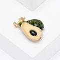 Avocado Brooch A Green Avocado Half Crystal Accent Pin view 4