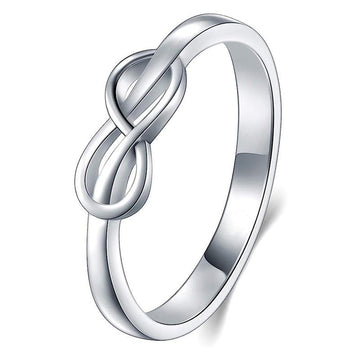 Minimal Infinity Knot Slim Ring In Three Metal Tones