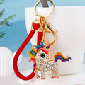 Mixed Jeweled Rainbow Unicorn and Running Pegasus Keychains in Four Options view 1