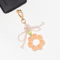 Iridescent Bead Ring Keychain Heart Clasp Flower Five Colors view 4