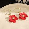 Red Flower Hoops
