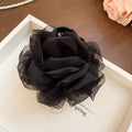 Sheer Chiffon Rose Flower Hair Claws and Elastic Ties view 7
