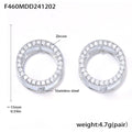 Double-Sided Circle Zircon Huggie Earrings Clear Multicolor view 6