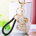 Jeweled Lamb Holding a Gem Keychains in Three Colors and Loop Styles view 2
