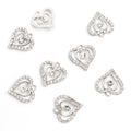 Crystal-Accented Gold Silver Heart Alloy Charms in 2 Styles view 4