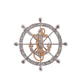 Rose Gold Anchor Crystal Two Designs Metal Brooch Pin view 6