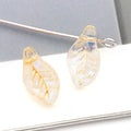 Mini Glass Leaf Beads With Through Holes in Ten Color Finishes view 8