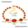 Gold Czech Glass Oval Bezel Link Bracelets Multi Color view 9