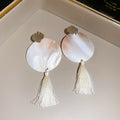 Shell Disc Shell Stud Tassel Earrings Pendant Necklaces Four view 6