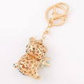 Rhinestone Crown Panda Keychain Metal Bamboo Bag Charm view 4