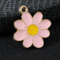 Enamel Daisy Flower Charm Pendants Gold Tone Six Colors view 8