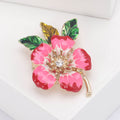 Enamel Flower Brooch In 2 Styles With Enamel And Crystal Details view 2