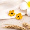 Yellow Flower Studs