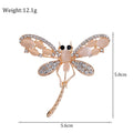 Gold Tone Silver Tone Dragonfly Crystal Metal Brooch Pin view 2