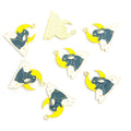 Sun and Moon Rabbit Enamel Alloy Charm Pendants for Jewelry Making view 4
