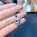 Blue and Pink Halo Jewelry Collection in Polished Metal view 2