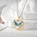 Gold Heart Locket Necklace Pressed Flower Photo Case 8 Styles view 8