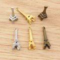 Mini Eiffel Tower Charms in Silver Gold and Bronze Tones view 4