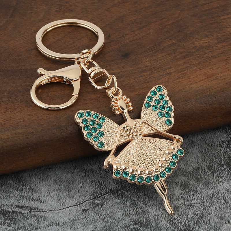 Cute Angel Girl Rhinestone Keychain for Bag Charm and Gift Accessory
