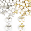 Double Pearl Cherry Charms in Gold and Silver Tones view 2