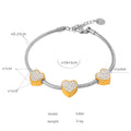 Gold And Steel Slider Bracelets Hearts Butterflies Crystal Beads view 7