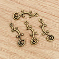 Curled Tail Gecko Charms in Two Antique Metal Finishes view 4