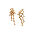 Crystal Fan Tassel Clip-On Earrings in Silver and Gold view 5