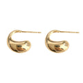 Gold And Silver Tone Polished Teardrop Huggie Hoop Earrings view 5