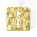Square Keyhole Brooch in Polished Metal for Jackets and Scarves view 2