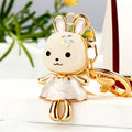 Enamel Princess Dress Rabbit Keychains in Three Pictured Colors view 6