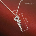Sunflower Olivia Name Script Pendant Necklace Silver Gold view 4