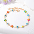 Gold Tone Pearl and Enamel Evil Eye Chain Bracelets in Seven Styles view 6