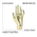 Polished Hand Brooch in Gold and Silver Tones for Jackets Scarves and Lapels view 4